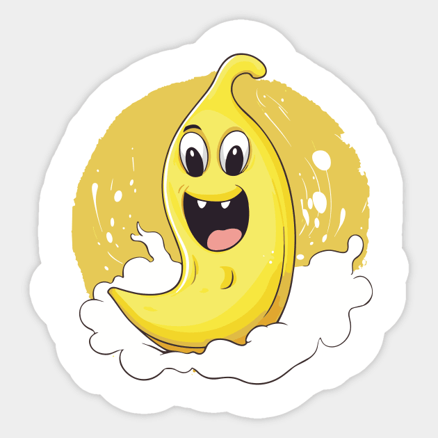 Funny Spooky Banana Ghos Sticker by ProCoffe